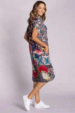 Silvermaple Collection Grace Button Dress | Safari Bloom
