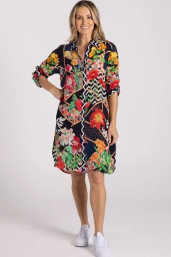 Silvermaple Collection Imogen Shirt Dress | Midnight Chevron