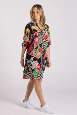Silvermaple Collection Imogen Shirt Dress | Midnight Chevron