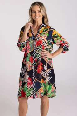 Silvermaple Collection Imogen Shirt Dress | Midnight Chevron