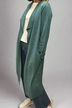 Silvermaple Collection Long Knit Coat | Seafoam