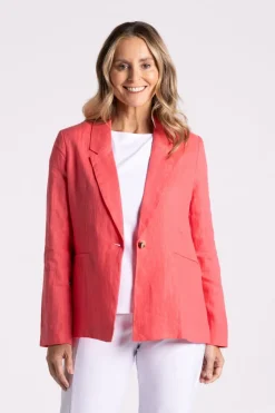 Silvermaple Collection Miranda Linen Blazer | Melon
