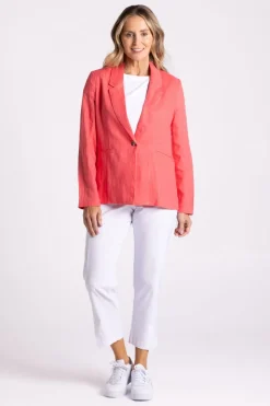 Silvermaple Collection Miranda Linen Blazer | Melon