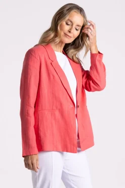 Silvermaple Collection Miranda Linen Blazer | Melon