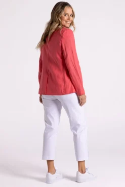 Silvermaple Collection Miranda Linen Blazer | Melon