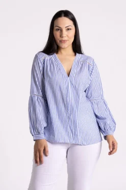 Silvermaple Collection Nautical Blouse | Blue Stripe