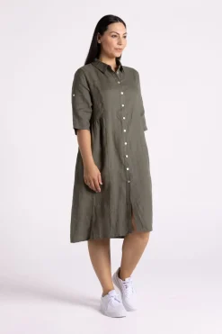 Silvermaple Collection Sandy Button Dress | Olive