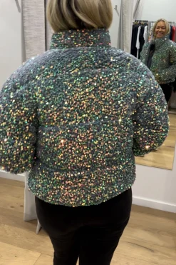 Silvermaple Collection Sequin Bomber Jacket | Multi