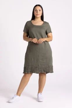 Silvermaple Collection Vanessa Ruffle Hem Dress | Olive
