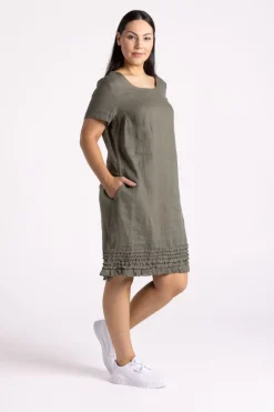 Silvermaple Collection Vanessa Ruffle Hem Dress | Olive