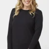 Tani | Long Sleeve Swing Tee | Black | 79372