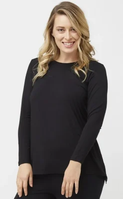 Tani | Long Sleeve Swing Tee | Black | 79372