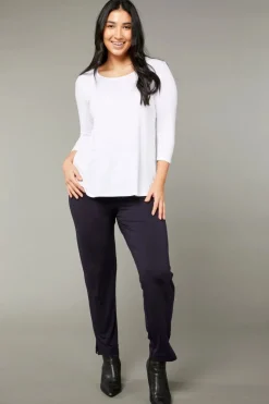 Tani 3/4 Sleeve Relax Top | White