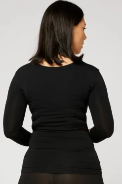Tani 3/4 Sleeve Scoop Top | Black