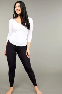 Tani 3/4 Sleeve Scoop Top | White