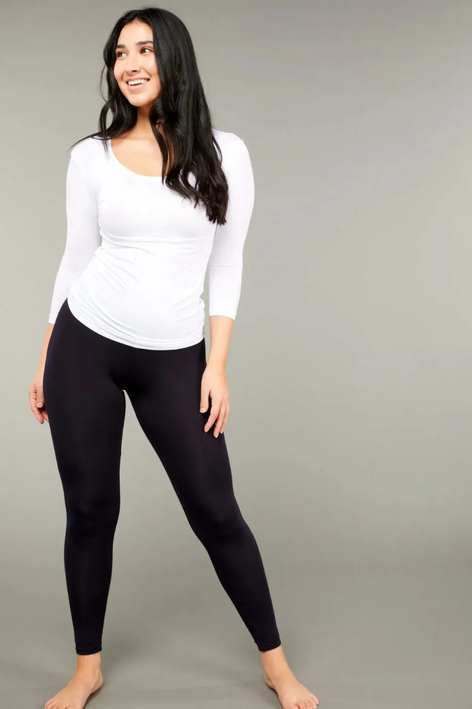 Tani 3/4 Sleeve Scoop Top | White