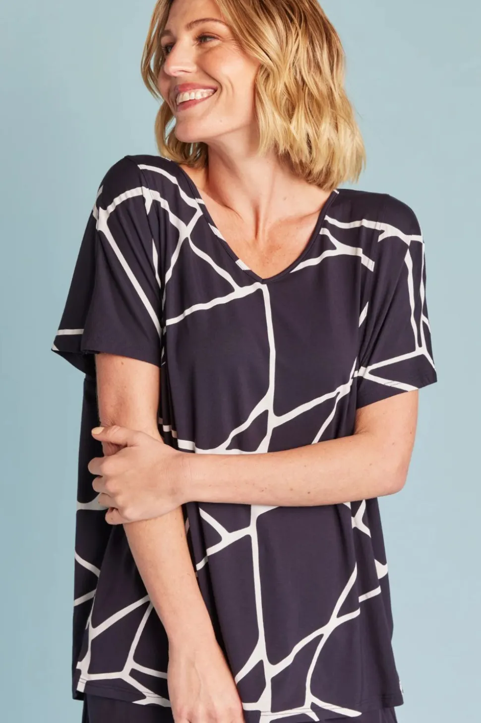 Tani Ivy Swing Tee | Navy Marble | 79811