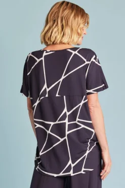 Tani Ivy Swing Tee | Navy Marble | 79811