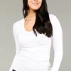 Tani Long Sleeve Scoop Top | White | 79350