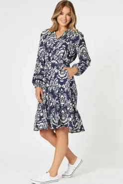 Threadz & Clarity Emily Dress | Navy/White