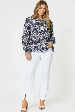 Threadz & Clarity Emily Top | Navy/White