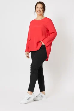 Threadz & Clarity Kerryn Pocket Top | Red