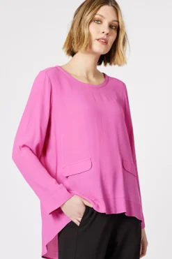 Threadz & Clarity Kerryn Pocket Top | Fushia