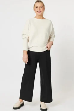 Threadz & Clarity Kimmy Ponti Wide Leg Pant | Black