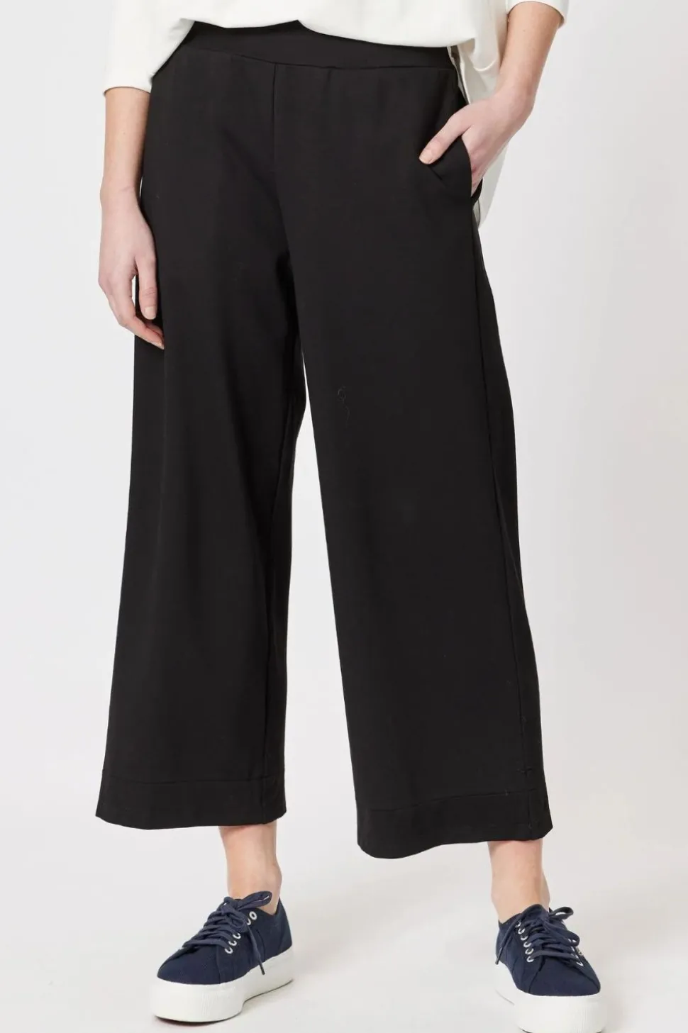 Threadz & Clarity Kimmy Ponti Wide Leg Pant | Black