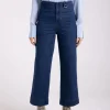 Two T's 7/8 Denim Wide Leg Pant | Dark Denim