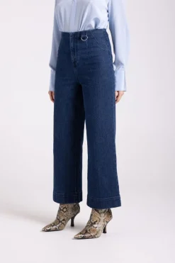 Two T's 7/8 Denim Wide Leg Pant | Dark Denim