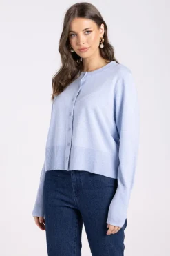 Two T's Crop Cardi | Powder Blue