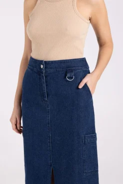 Two T's Denim Skirt | Dark Denim