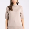 Two T's Mock Turtle Neck Knit | Biscotti