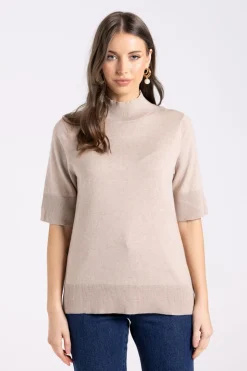 Two T's Mock Turtle Neck Knit | Biscotti