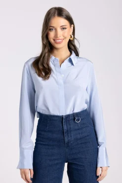 Two T's Silk Shirt | Powder Blue