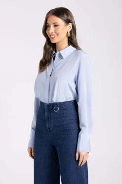Two T's Silk Shirt | Powder Blue