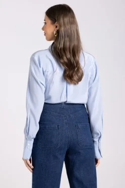 Two T's Silk Shirt | Powder Blue