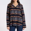 Two T's Tie Dye Shirt | French Navy/Tangerine/White