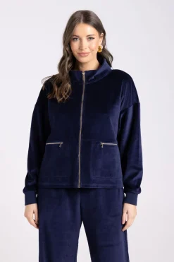 Two T's Velour Jacket | French Navy