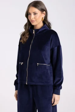 Two T's Velour Jacket | French Navy