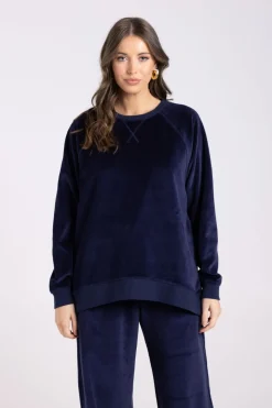 Two T's Velour Sweat | Almond