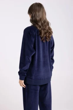 Two T's Velour Sweat | Almond