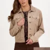 Vassalli Pinwale Cord Denim Jacket | Taupe