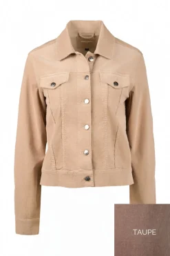 Vassalli Pinwale Cord Denim Jacket | Taupe