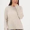 Vassalli Ribbed Knit Jumper | Oatmeal