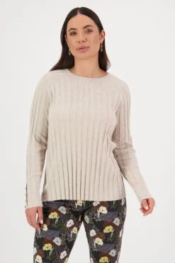 Vassalli Ribbed Knit Jumper | Oatmeal