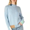 Zaket & Plover Colour Block Trim Jumper | Mist