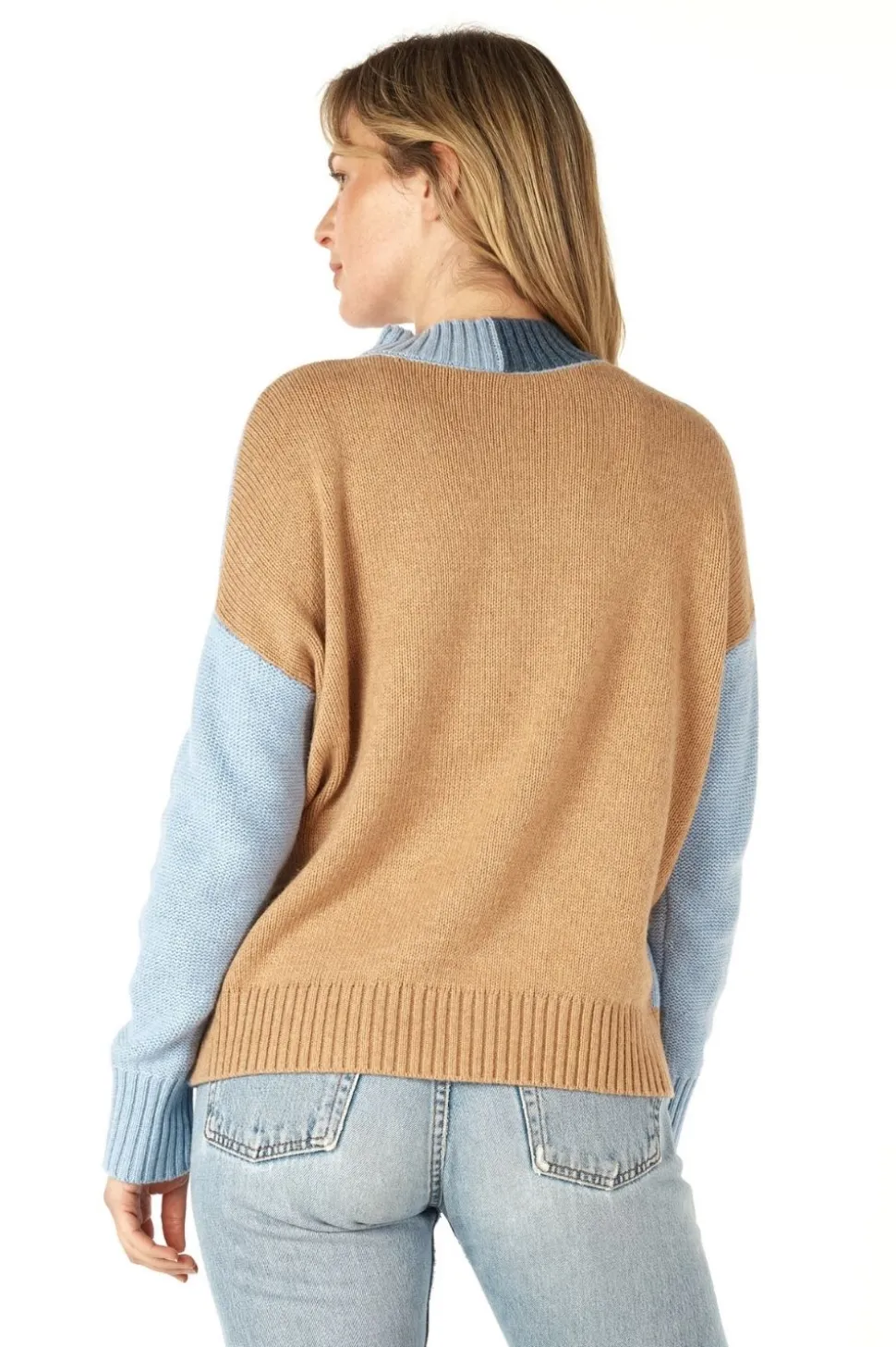 Zaket & Plover Colour Block Trim Jumper | Mist