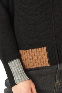 Zaket & Plover Colour Block Trim Jumper | Black